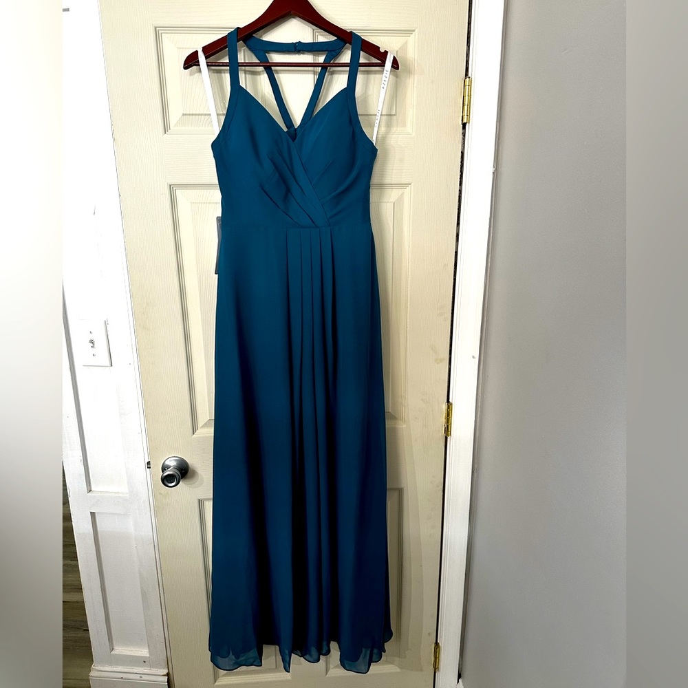 Azazie Alani Dress in Ink Blue NWT